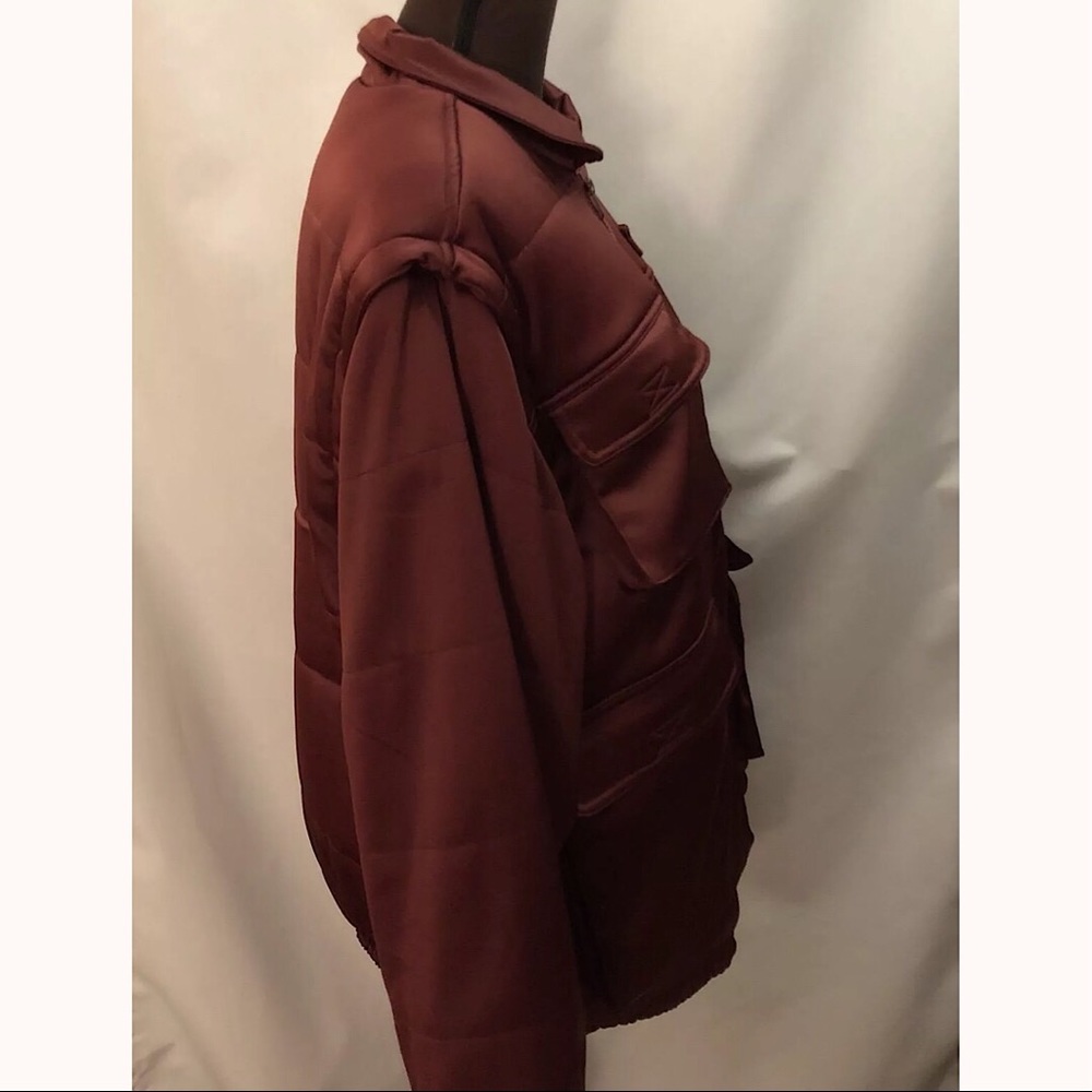 URBAN OUTFITTERS Dawson Puffer Jacket Maroon - Picture 6 of 8